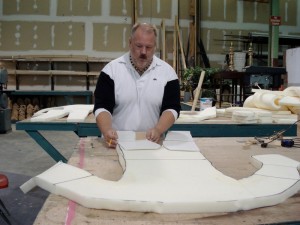 Jay makes a flat foam figure.