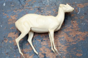 Taxidermy form of a deer