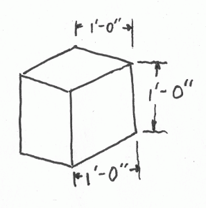 A one-foot cube