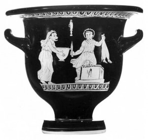 Apulian bell-krater by the Schiller Painter. ca. 370 BCE. WÃ¼rzburg, Martin von Wagner Museum H 5697