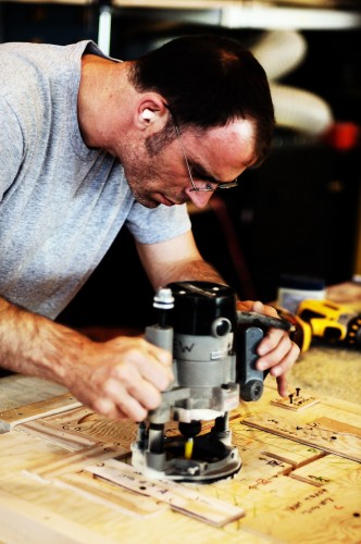 Dave making a routing jig