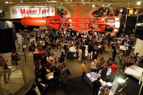 Floor of the interior portion of Maker Faire