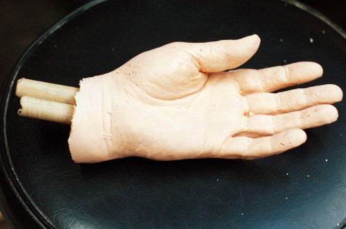 Unpainted silicone rubber hand