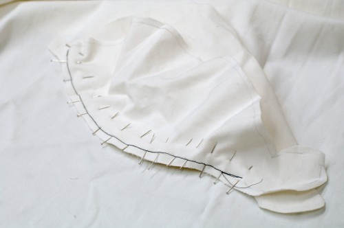 Pinning and stitching the seams