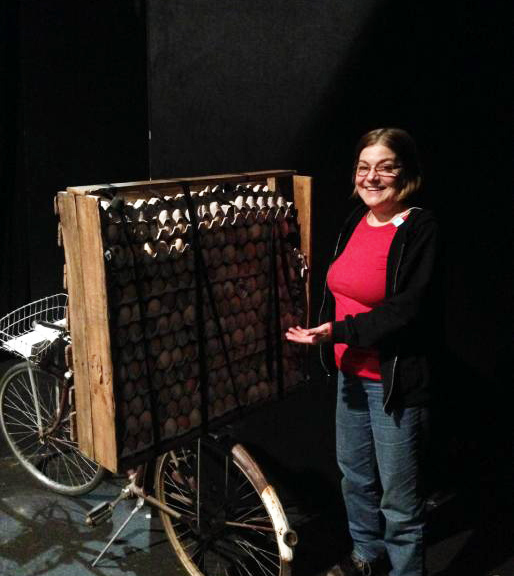 Cynthia proudly presents the â€œEgg Cartâ€ used in A.R.Tâ€™s production of â€œWitness Ugandaâ€