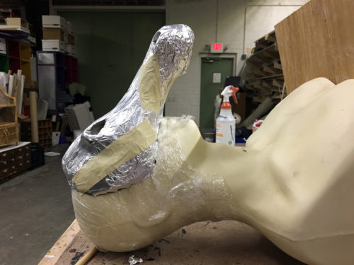 Wrapping the form in foil