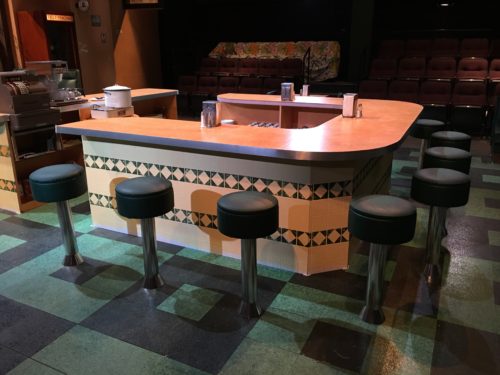 Stools around the bar