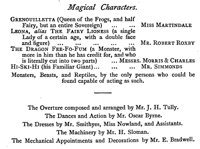 1851 Playbill for Queen of the Frogs