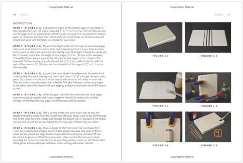 Sample pages from the book showing step-by-step instructions and corresponding photographs